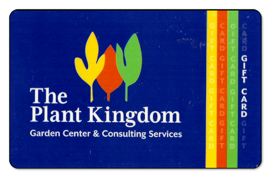 The Plant Kingdom logo over white background with blue gift bow